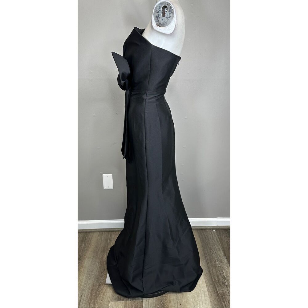 NWT Badgley Mischka Strapless Oversized Bow Evening Gown Black Size 4 $725 - Picture 5 of 9